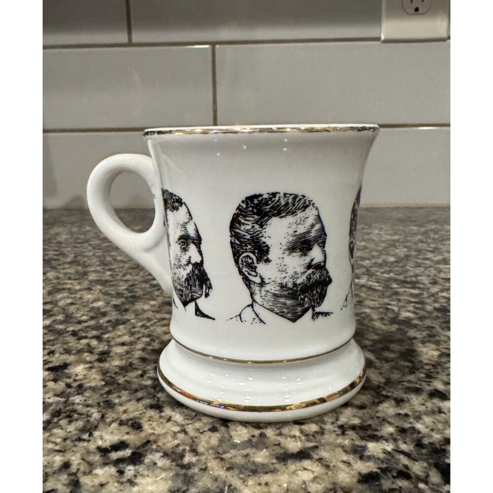 Antique Shaving Mug Vintage Mustache Cup Knobler Japan Barber Aesthetic